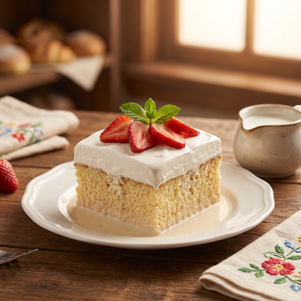 Tres Leches Cake - moist sponge cake